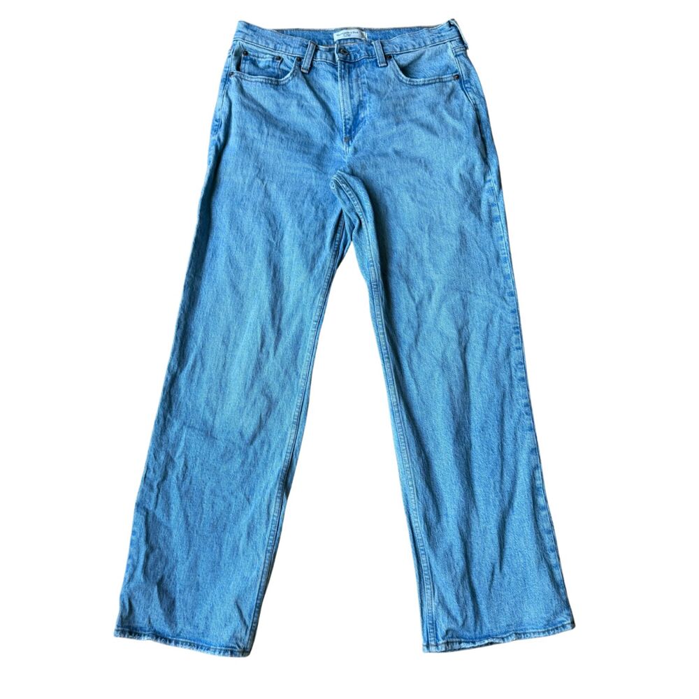Abercrombie & Fitch The Baggy Low Rise Light Wash Denim Jeans Size 27 4R